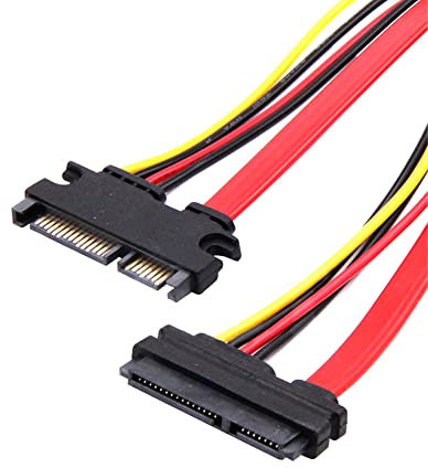 ezqnirk 1 unids 22pin Cable SATA Macho a hembra 7 + 15 PIN Serial ATA ATA Datos SATA POWER COMBO Conector de cable