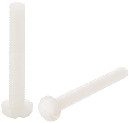 sourcing map M6 x 40mm Nylon Máquina Tornillos, Plana Cabeza Ranurado Tornillo Sujetadores, 12 Piezas