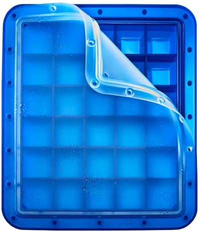 Lurch 240755 Ice Former Arctic Würfel 3cm blau Eiswürfelform für 30 Eiswürfel mit transparentem Deckel blau