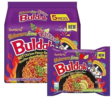 SAMYANG | Nudeln Habanero Chicken Hot 5x140g Ramen | NEU | Fertignudeln Instant Fire Noodles | sehr scharf | Ramyun Halal