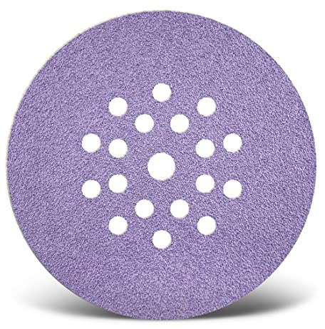 MENZER Purple HD Schleifscheiben 225 mm, 19-Loch (25 Stk.) K40 | f. Trockenbauschleifer, Keramik-Mix, Klettbefestigung