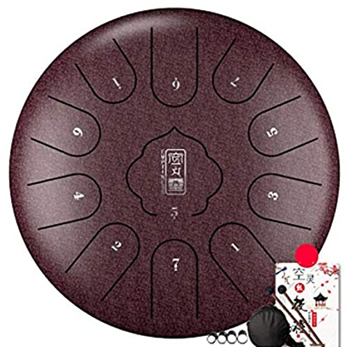 12 Zoll 11 Tone Tongue Drum Zungentrommel Ätherische Trommel Stahl Handpan Trommel Hand Pan Drum Percussion Instrument für Meditation Yoga Klangheilung