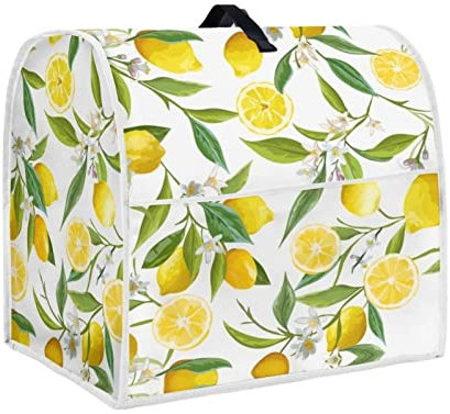 Annejudy Lemon Print Stand Mixer Dust-proof Cover for Kitchen Aid Mixer or Coffee Maker, Appliance Dust Cover Kitchen Appliance Accessories with Pocket and Handle, Easy to Clean