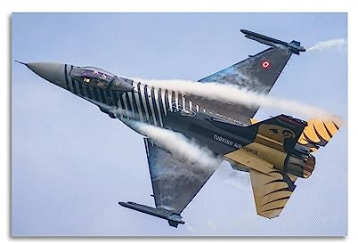 WELYK Luftfahrt-Poster für F16 Bomberangriffsflugzeuge, dekoratives Gemälde, Leinwand-Wandposter und Kunstdruck, modernes Familienschlafzimmer-Dekor-Poster, 30 x 45 cm