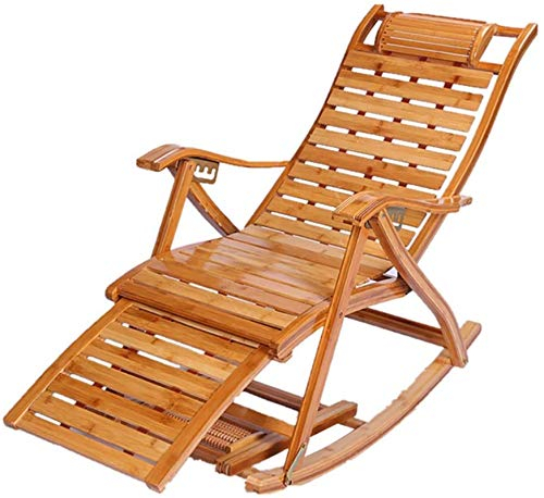 ANIFM Leichter Schaukelstuhl, Liegestuhl für Erwachsene, Alter Mann, Schaukelstuhl, Heim-Siesta-Balkon-Loungesessel, klappbarer Nickerchen als Begleiter für tragbaren Freizeitstuhl mit doppeltem