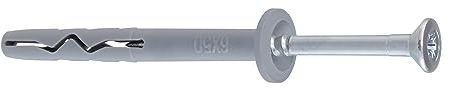 KLIMAS Schnellmontage-Dübel mit Kragen - Dübel 6mm - Dübel Schrauben Set 40 Stk Schlagdübel - Nageldübel senkkopf 6x60 mm Schlagschraube - Kragen Zylinderkopf