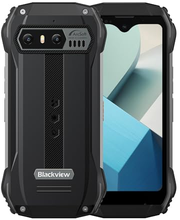 Blackview - N6000 - Handy - Stoßfestes Smartphone mit 256 GB, 8 GB RAM, Android 13, 48 Mpx, Dual SIM - Schwarze Version