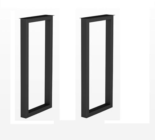 2PCS Tischbeine - Tischbein Metall, Küche Esstisch Bartisch Bein Tischkufen, hoch rechteckigen Modern Metall Tischbeine, Tischuntergestell, Schutzboden, Höhe 100cm ( Color : Black , Size : 50*100cm )