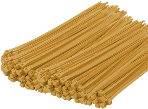 Armpow 14 Inch Zip Ties Gold 1000 PCS, 40 Lbs- Heavy Duty Tensile Strength, Nylon PA66 UV Resistant Cable Ties for Indoor and Outdoor Use - Ideal for object bundling and fastening