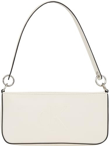 Calvin Klein Damen Schultertasche Sculpted Shoulder Pouch aus Kunstleder, Elfenbein (Birch), Einheitsgröße