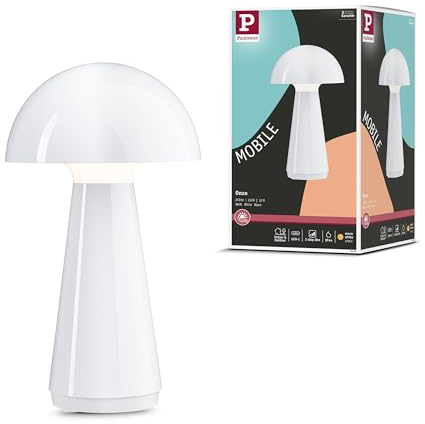 Paulmann 76995 LED Akkutischleuchte 3-Step-Dim Onzo IP44 2700K 2,6W Weiß Mobile Tischleuchte USBC