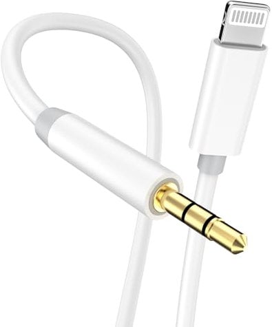 [Certificado Apple MFi] Cable auxiliar para iPhone para coche, adaptador Lightning a conector de auriculares de 3.5 mm para estéreo de coche, compatible con iPhone 14, 13, 12, 11, XS, XR, X, 8, 7, a