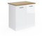 Vicco Spülenunterschrank R-Line, Küchenunterschrank für die Spüle, Weiß Hochglanz/Weiß, 80 cm, AP Eiche