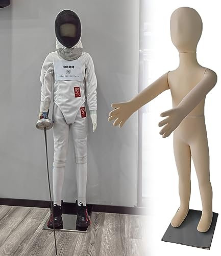 Schaufensterpuppe 5/8/10/12/13/14 Jahre alt Kind/Schneiderpuppe Kleinkind Teenager Ganzkörper Torso Kleiderständer Puppe mit biegsamen Beinen und abnehmbarem Arm 4 Jahre alt