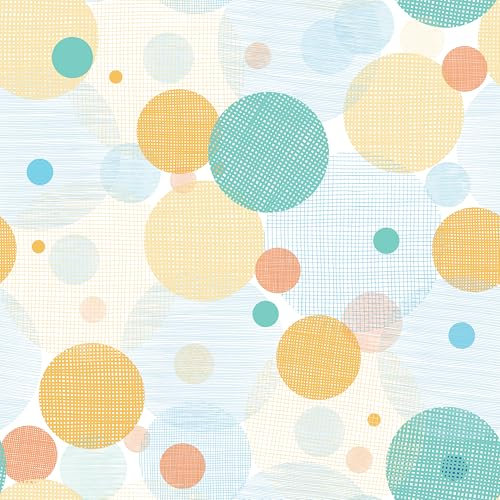 Yullpaper Tapete Kinderzimmer Mustertapete Grün/Blau/Orange Möbelfolie Selbstklebend Bunte Klebefolie Möbel Wand Tapeten Schlafzimmer Dekofolie Selbstklebend Folie Küchenschränke Tisch 44.5cm x 300cm