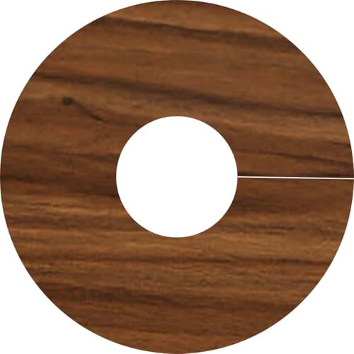 Self-Adhesive Radiator Pipe Covers, Collars, Surrounds, Rose 15mm for Laminate, Engineered, Vinyl Flooring (Walnut)