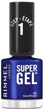 Rimmel Super Gel, 101 Galapagos, Vernis à ongles longue tenue, application facile, effet manucure gel, résistant aux éclats, formule clean, 12 ml