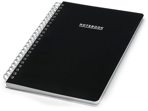 Murago - Tagebuch mit Ringbindung & Datumsfeld liniert DIN A5-160 Seiten - Schwarz Matt Softcover - Notizbuch Notizblock Notizheft Schreibblock Spiral Ringbuch