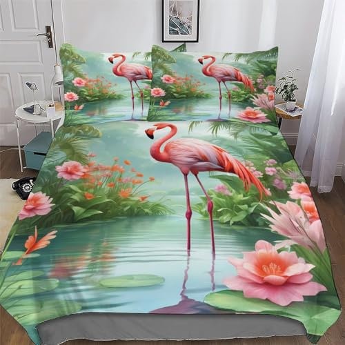 GGJJTT Flamant Rose Housse De Couette De Couette en Douce Microfibre pour EnfFourmis Et Adolescents Microfibre Parure De Lit King220x240cm