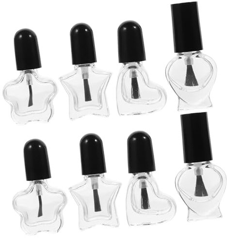 Vaguelly 12pcs Glass Nail Polish Bottles Brush Chic Empty Nail Container for Gel