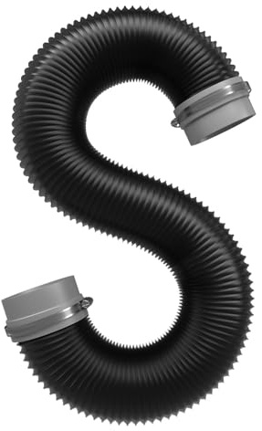 Abluftschlauch 100 mm 2,5 m mit flexiblem Soft-Anschluss, Lüftungsschlauch für einfache Montage, 4-lagiges PVC Alu Flexrohr mit 2 Schlauchschellen, biegsam, auch für Standheizung und Warmluft
