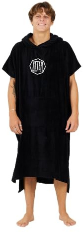 After essentials - Surf Poncho für Erwachsene - 100% Baumwollfrottee - Kapuze, Brusttasche, seitliche Öffnungen