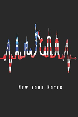 New York Notes: New York Notizbuch Herzschlag Skyline Stars & Stripes Planer Tagebuch Schreibheft - Geschenk Für USA & NYC Fans (15,2 x 22.9 cm, 6 x ... Geschenkidee Zum Geburtstag & Zu Weihnachten