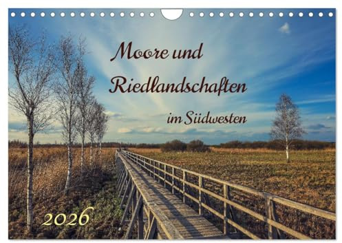 Moor und Riedlandschaften im Südwesten (Wandkalender 2026 DIN A4 quer), CALVENDO Monatskalender: Die Naturschutzgebiete Federseeried, ... Moorgebieten Süddeutschlands (CALVENDO Natur)