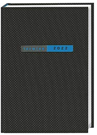 Terminer A6, Struktur schwarz Kalender 2022