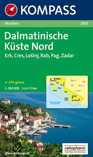Dalmatinische Küste Nord: Wanderkarte mit Radrouten. GPS-genau. 1:100000 (KOMPASS Wanderkarte, Band 2901)