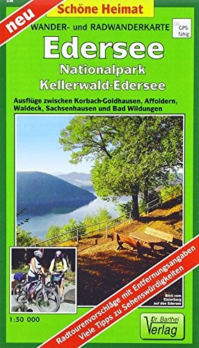 Wander- und Radwanderkarte Edersee, Nationalpark Kellerwald-Edersee: Ausflüge zwischen Korbach-Goldhausen, Affoldern, Waldeck, Sachsenhausen und Bad Wildungen. Maßstab 1:30 000 (Schöne Heimat)