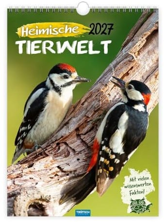 TRÖTSCH Classickalender Heimische Tierwelt 2027: Wandkalender