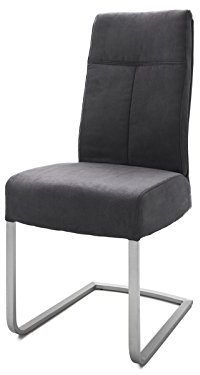 möbelando Schwingstuhl Esszimmerstuhl Schwinger Küchenstuhl Stuhl Polsterstuhl Talesia I (2-er Set) Anthrazit