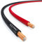 deleyCON 50m Lautsprecherkabel 2x 4,0mm² Boxenkabel CCA Kupferüberzogenes Aluminium 2x56x0,30mm Litze Polaritätskennzeichnung - Rot/Schwarz