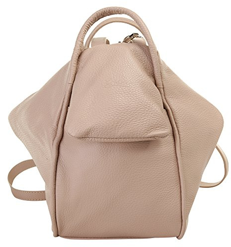 X-ZONE City-Rucksack Echt Leder Damen 019513 Made in Italy, Shopper, Citybag, Rucksack aus Rindleder, Smartphonefach, wandelbar