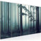 Runa Art Wandbild XXL Wald Nacht Schlafzimmer Wohnzimmer 200 x 80 cm Blau 5 Teilig - Made in Germany - 011155b