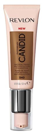 Revlon PhotoReady Candid Natural Finish Foundation, with Anti-Pollution, Antioxidant, Anti-Blue Light Ingredients, Walnut (540), 22 ml