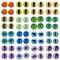 Julie Wang 50 Pieces 6MM Glass Dragon Eye Flatback Cabochon Cameo Eyes for Jewelry Bezel Setting Doll Crafts Making Small Size