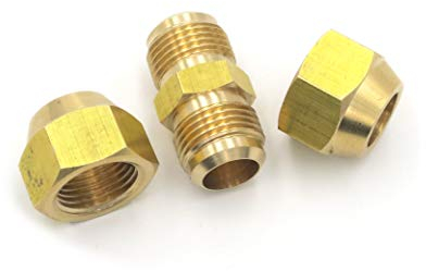 Tubo di Rame per Aria Condizionata, Giunto Doppio Connettore Intermedio, Testa di Collegamento Senza Saldatura, Diametro 6-19 mm, Dado Svasato (5/8 (15,58 mm))