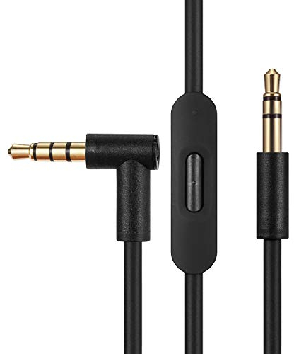 AceScreen Replacement Audio Cable Cord Wire, Compatible with Beats Headphones Studio Solo Pro Detox Mixr Executive Pill with in Line Mic and Control (Black)