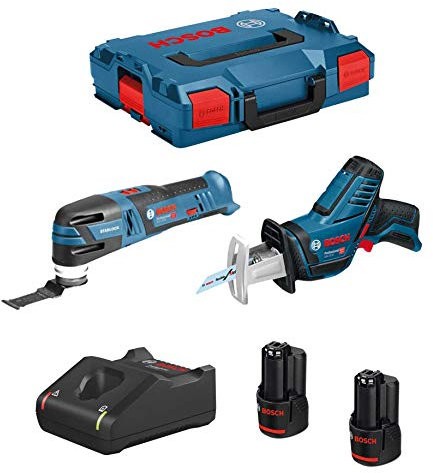 BOSCH Kit 12V B12GSAGOP2bat3a-40 (GSA 12V-14 + GOP 12V-28 + 2 x 3,0 Ah + GAL12V-40 + L-Boxx 102)