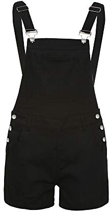 Allence Kurze Latzhose, Boho Latzhose, Damen, Baumwolle, Shorts, 3/4 Hosen, Leggings Alternative Bekleidung