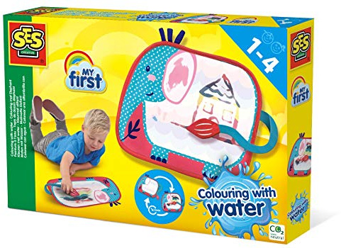 SES Creative 14457 Malen mit Wasser-Malmatte Elefant, Schwarz, One Size