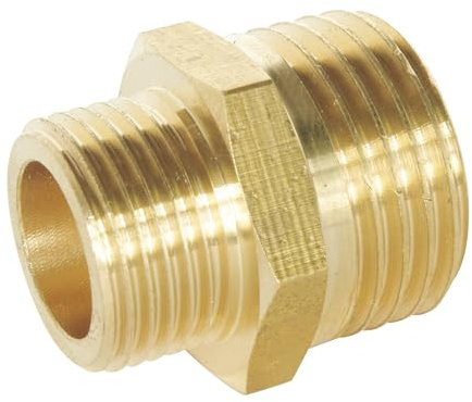 SOMATHERM FOR YOU, Mamelon laiton brut à visser réduit double mâle 15/21-12/17, sachet de 2 pièces, idéal pour raccordement rapide en eau sanitaire et chauffage, résistant à la corrosion