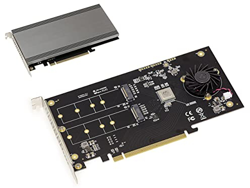 KALEA-INFORMATIQUE PCIe 3.1 x16 Controller-Karte für 2 M.2 NVMe M Key SSDs (M2 NGFF). RAID HARWARE 0 1 mit Marvell 88NR2241 Chipsatz.