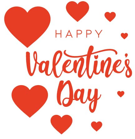 Open Island Valentinstag Aufkleber-Set - Herz-Aufkleber in Rot, Vinyl-Material, zum Dekorieren Ihres Schaufensters am Valentinstag