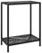 Gecheer Konsolentisch Flurtisch Konsole Beistelltisch Sideboard Glastisch Wandtisch Frisiertisch Deko Schwarz 60 x 35 x 75 cm (L x B x H) Mit Marmor-Optik,Hartglas, pulverbeschichteter Stahl