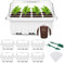 YAUNGEL Bandejas Semilleros, 6Pcs 72 Agujeros Mini Invernadero Germinador de Semillas, Bandeja de Cultivo con Tapa Ventilación y Ventana Ajustable para Plantas Desemillero, Blanco