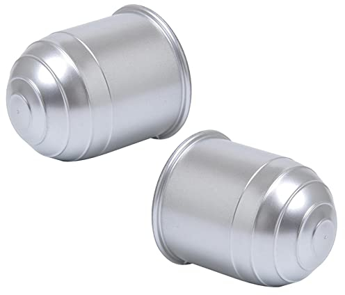 2er Set - Anhängerkupplung Schutzkappe | AHK Kappe | Anhängervorrichtung Abdeckkappe [Chrom] | Kugelschutzkappe für Kupplungskugel | Universal Abdeckung für PKW Anhängerkupplungen |Anhängerzubehör