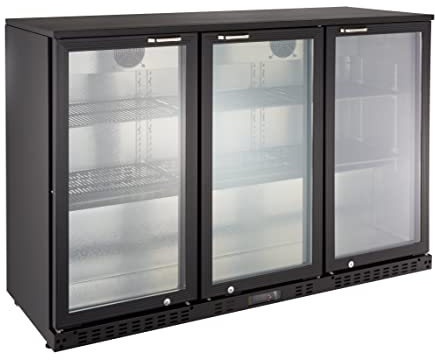 GastroHero Barkühlschrank ECO 320 mit Klapptüren schwarz Gastronomiebedarf